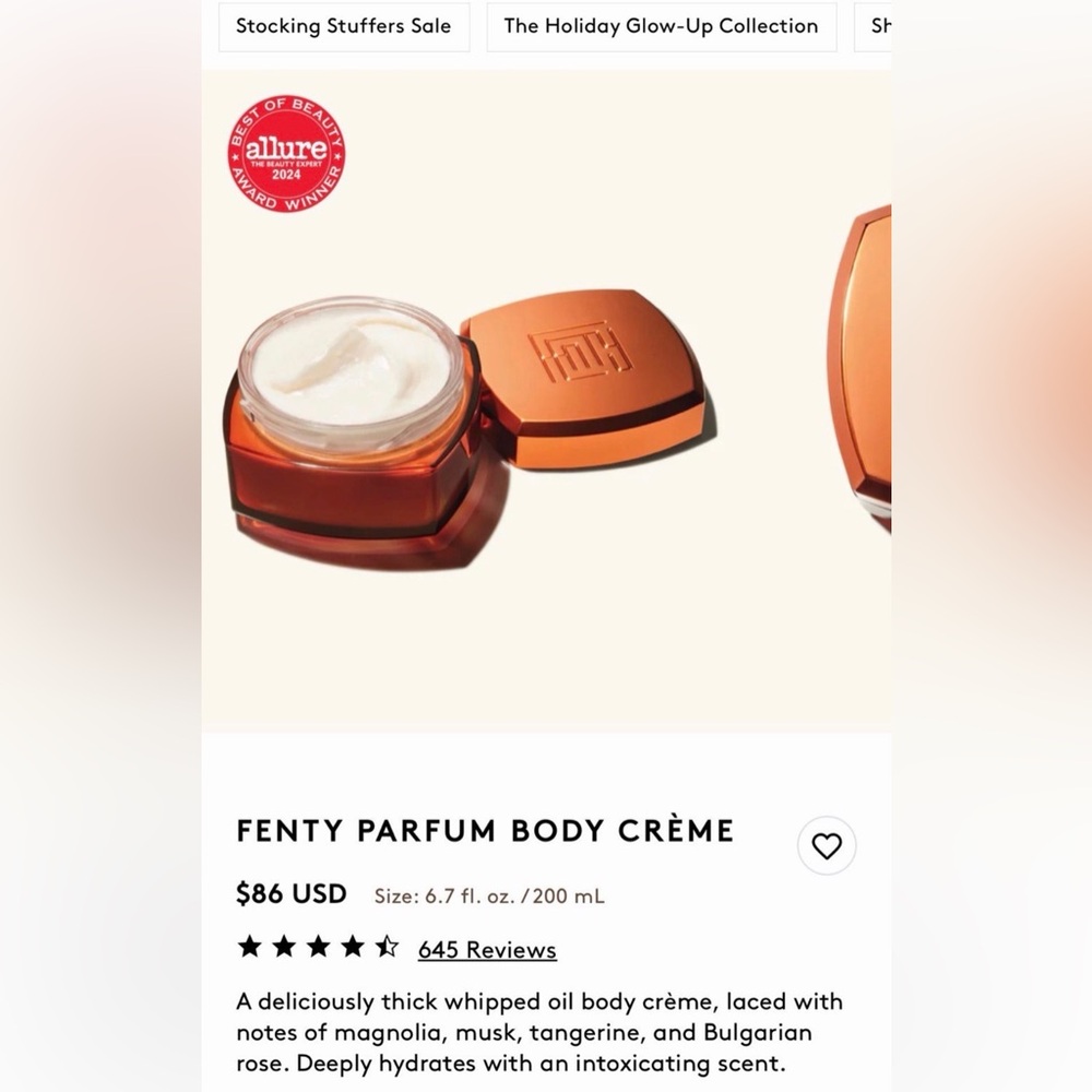 Fenty Beauty Parfum Body Crème - Orange